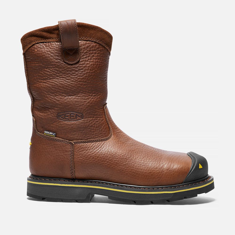 Botte de Travail Keen Homme Marron | Dallas Wellington (Steel Toe) | LSNZQ-9478